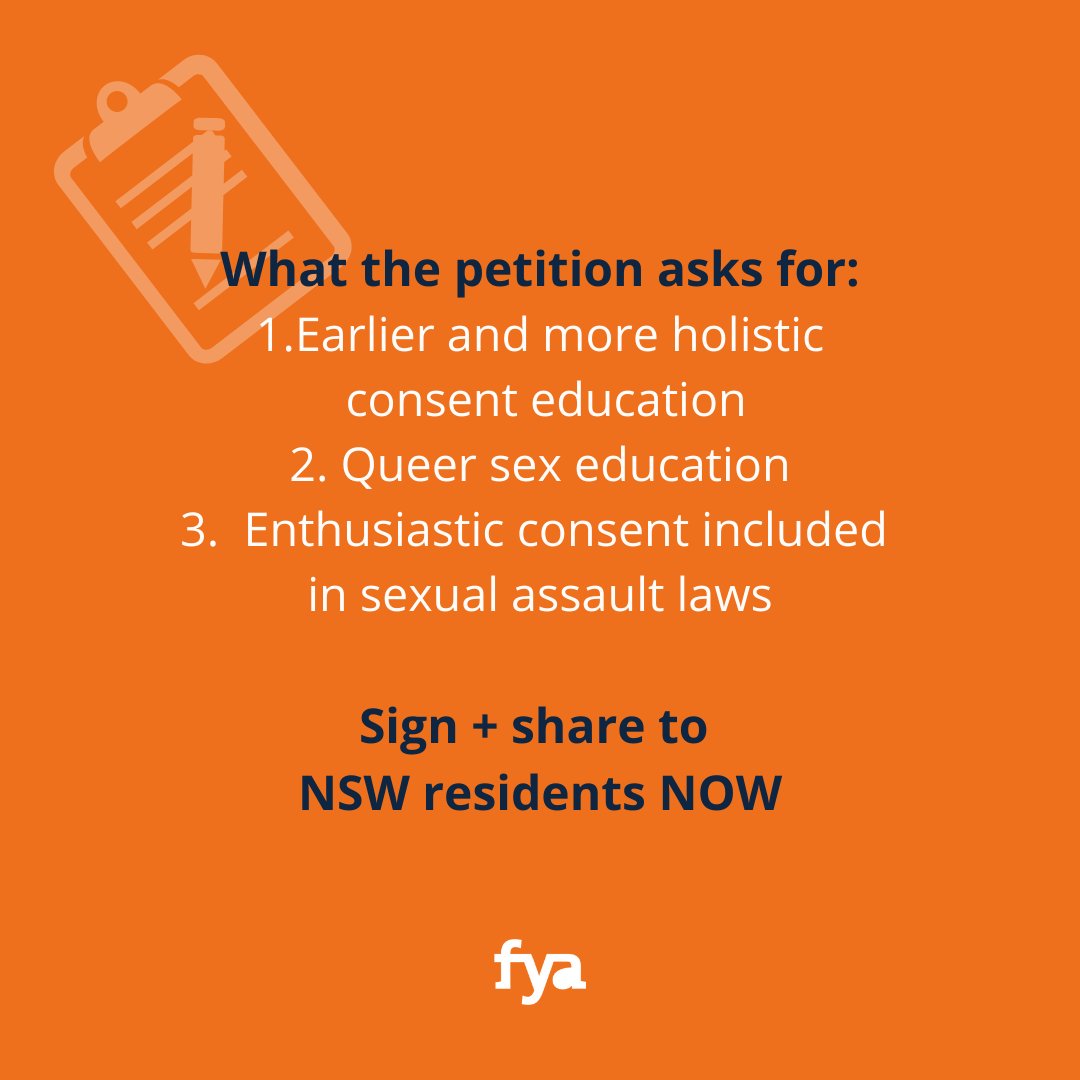 fya_org's tweet photo. ❗️URGENT❗️We need 6,000 more NSW residents to sign the #teachusconsent petition before May 28 to force the NSW government to debate early and holistic consent education, and consider changing the law✍️ https://t.co/Yv9GPgb5Go #auspol #youthsurvivors4justice https://t.co/Dtau83l2SE
