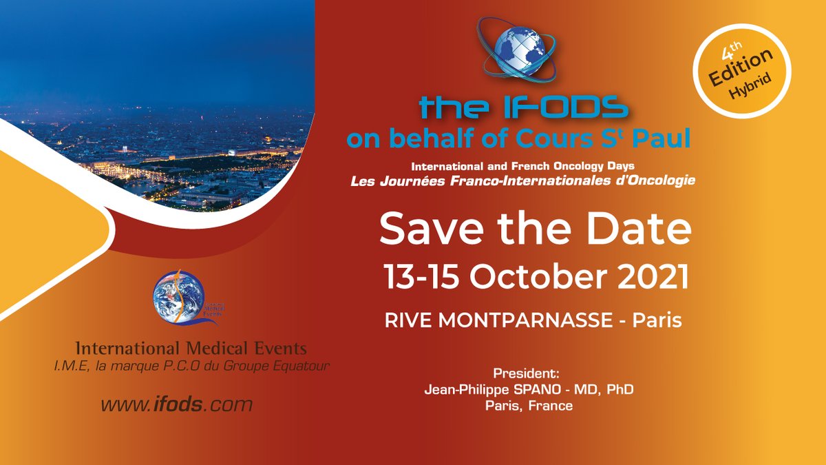 #savethedate | <a href="/IFODS_CONGRESS/">IFODS</a> 
📅13, 14 &amp; 15 octobre 2021
📍 Rive Montparnasse, Paris
Inscription : ifods2021.site.calypso-event.net
Plus d'infos : ifods.com