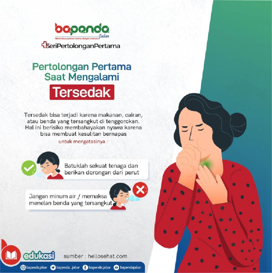 bapenda_jabar's tweet photo. Tersedak bisa saja menjadi hal yang fatal,
karena jalan napas kita tersumbar oleh makanan atau benda lain.
.
Untuk mengantisipasi hal-hal berbahaya,
Kita harus mengetahui Pertolongan Pertama.
Apa saja sih?
Cek infografis di atas ya 😊
. 
#BapendaJabar #JabarJuaraLahirBatin https://t.co/pxycpCRVxn