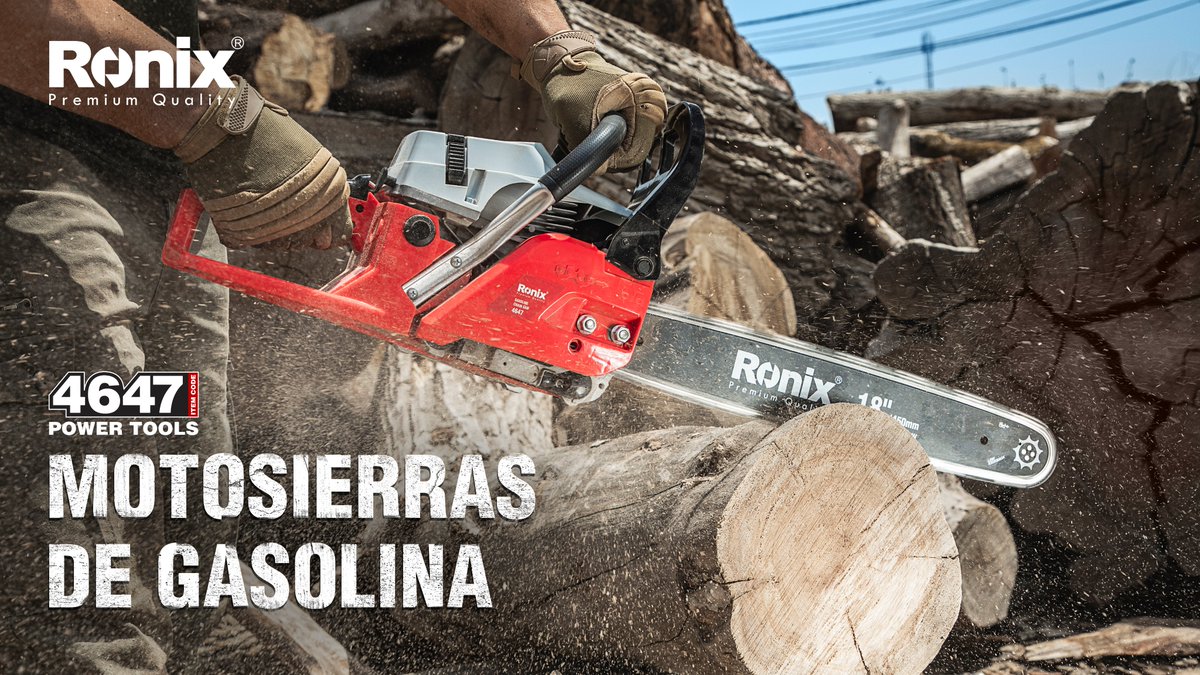 Las motosierras de gasolina Ronix 4635, 4647, 4650, 4645Pro son más que una simple motosierra. Las motosierras de gasolina Ronix, con sus potentes motores, pueden satisfacer todas las necesidades leñador para cortar los árboles en troncos.

#motosierra #Carpinteria #Madera