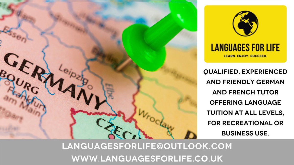 LearnGermanLFL's tweet photo. Qualified, experienced &amp; friendly #German &amp; #French tutor offering #languagetuition at all levels, for recreational or business use.

languagesforlife@outlook.com 
https://t.co/uMzl3ZcvA1

#onlinetutor #modernforeignlanaguages #languages #virtualtutor #businessgerman https://t.co/IdXQYs7swa