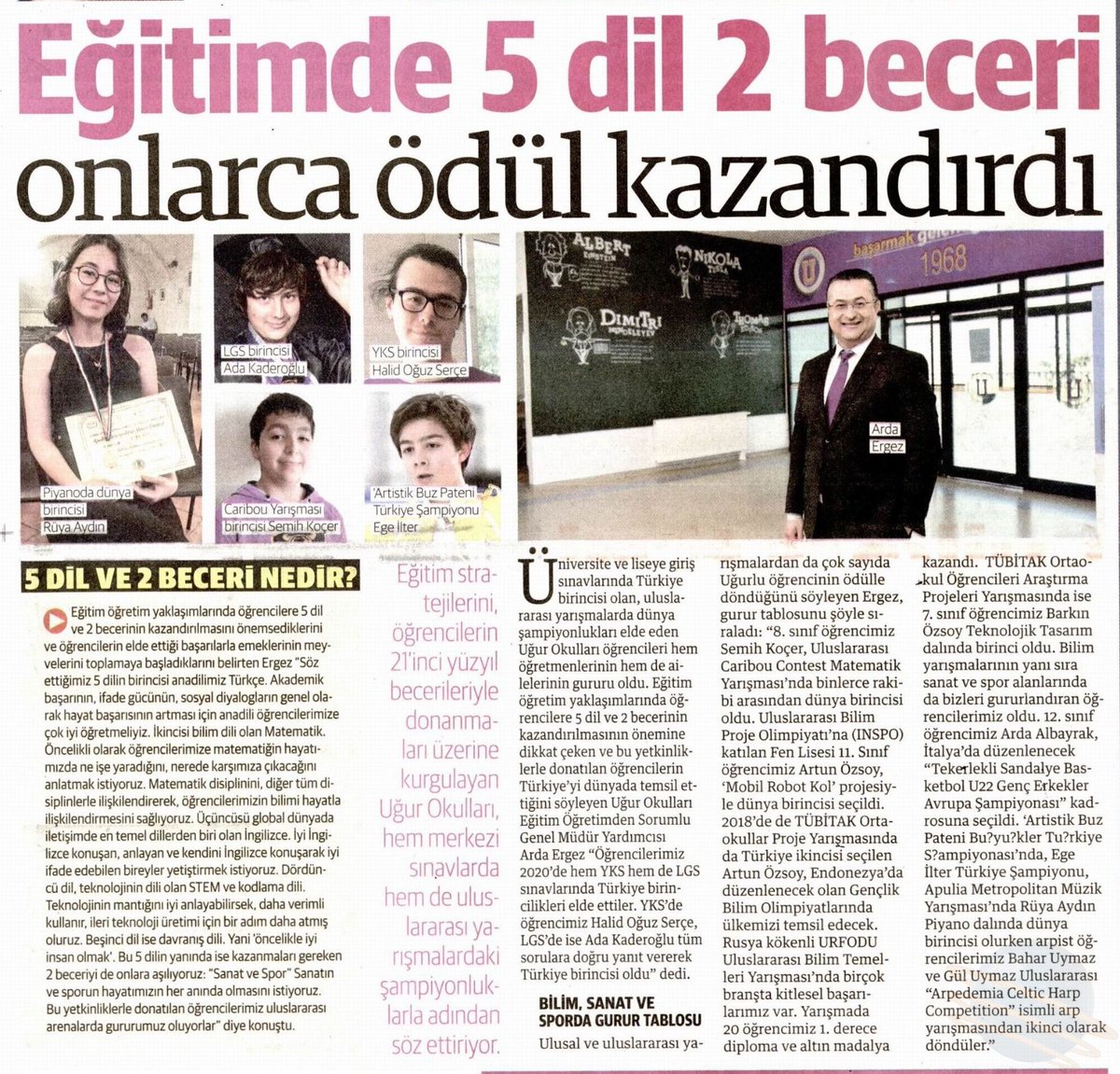 UgurOkullari's tweet photo. "Eğitimde 5 Dil 2 Beceri onlarca ödül kazandırdı"

#UğurluOlmak 
@yenisafak https://t.co/X0oIEinjxV