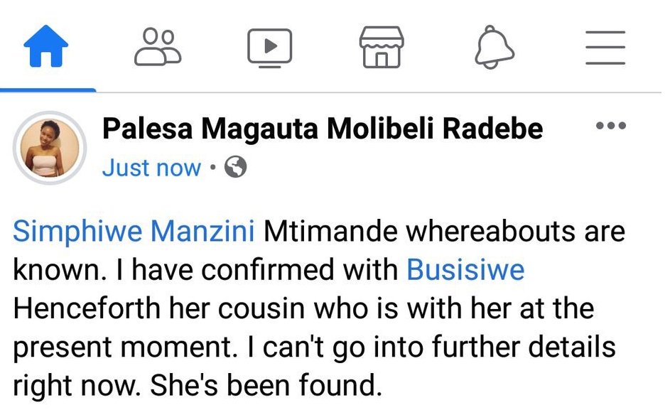 NdzaviDerrick's tweet image. According to Palesa Radebe who has been updating Social Media throughout, Simphiwe has been found and is safe. 
#SimphiweisFound

#FindSimphiwe