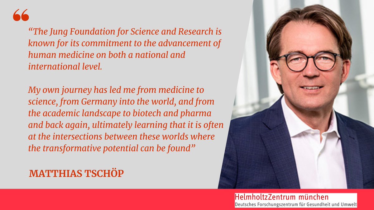 Helmholtz Munich | @HelmholtzMunich (@helmholtzmunich) on Twitter photo Congratulations to <a href="/MatthiasTschop/">Matthias Tschöp</a> for receiving the Ernst Jung Prize for Medicine 2021 by the <a href="/JungStiftung/">Jung-Stiftung für Wissenschaft und Forschung</a>! 🏅
The prize honors his groundbreaking research on novel therapeutics for #obesity and #diabetes.
‣ bit.ly/3ys84Pq Congratulations to <a href="/MatthiasTschop/">Matthias Tschöp</a> for receiving the Ernst Jung Prize for Medicine 2021 by the <a href="/JungStiftung/">Jung-Stiftung für Wissenschaft und Forschung</a>! 🏅
The prize honors his groundbreaking research on novel therapeutics for #obesity and #diabetes.
‣ bit.ly/3ys84Pq