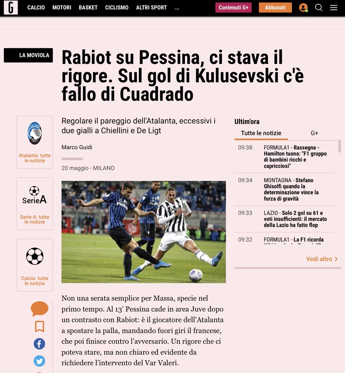 ZZiliani's tweet photo. La cosa davvero incredibile è che il calcio italiano accetti tutto questo anche oggi, con la tecnologia che dovrebbe ridurre a zero il rischio-errori degli arbitri. C’era un rigore per l’Atalanta sullo 0-0 e il gol dell’1-0 della #Juventus era da annullare. L’avevano visto tutti. https://t.co/6epdRUEhx5