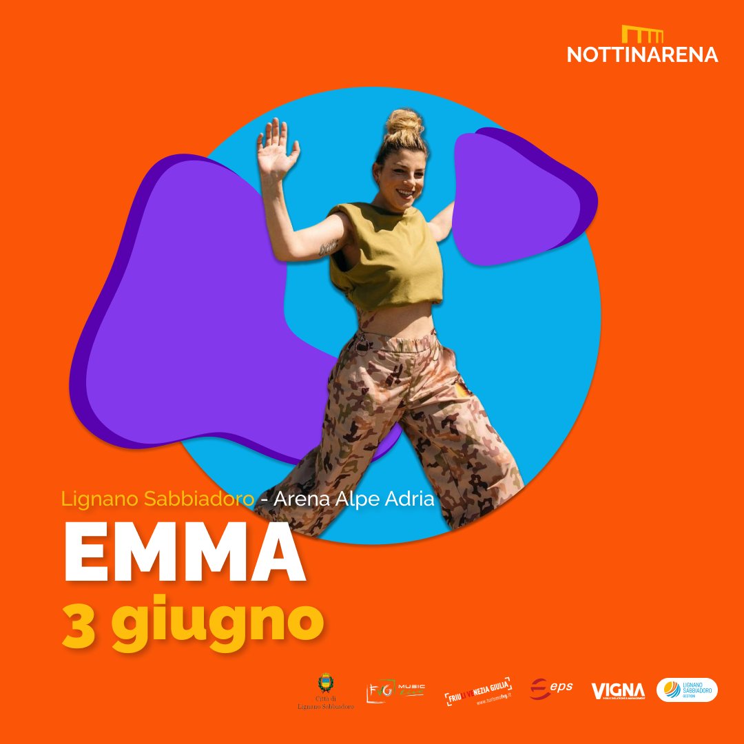 Torna la grande musica a #LignanoSabbiadoro! In Arena Alpe Adria: 🎤 Emma Marrone - 3 giugno 🎤 Frah Quintale - 6 agosto 🎤 Subsonica - 27 agosto Nuovi nomi saranno annunciati presto... #staytuned