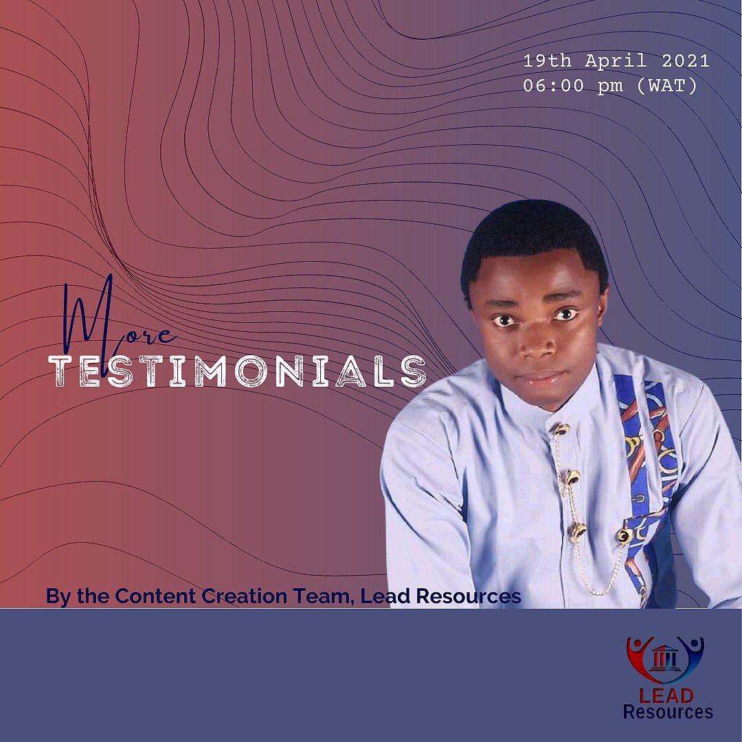 LeadResourcesNG's tweet photo. TESTIMONIALS🎉

Good news on a roll 

Here are some reviews from our past and present team members. Swipe left and be inspired!

#consultancy #finance #knowledge #idea #leadresources #ogun #sdgs #solutions #startup #youthempowered https://t.co/h3iGXlRBgw