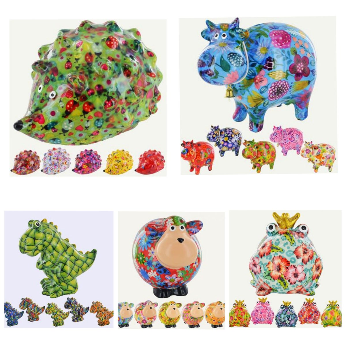 We've had the most adorable money banks delivered!

Hedgehog 🦔
Cow 🐄
T - Rex 🦖
Sheep 🐑
Frog 🐸

Which is your favourite?