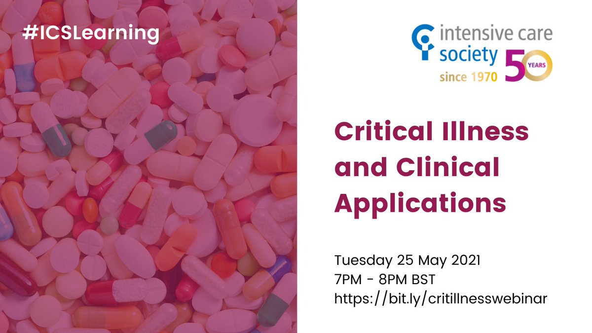 ICS_updates's tweet photo. Our next #ICSLearning webinar will introduce you to Critical Illness, a new resource from @PharmPress.
Join @cathymac40 @bp308 @Kiriaik & Greg Barton to learn all about its production and clinical applications.
Register now - https://t.co/7oyBxdpJrp https://t.co/GlghHAaFzV