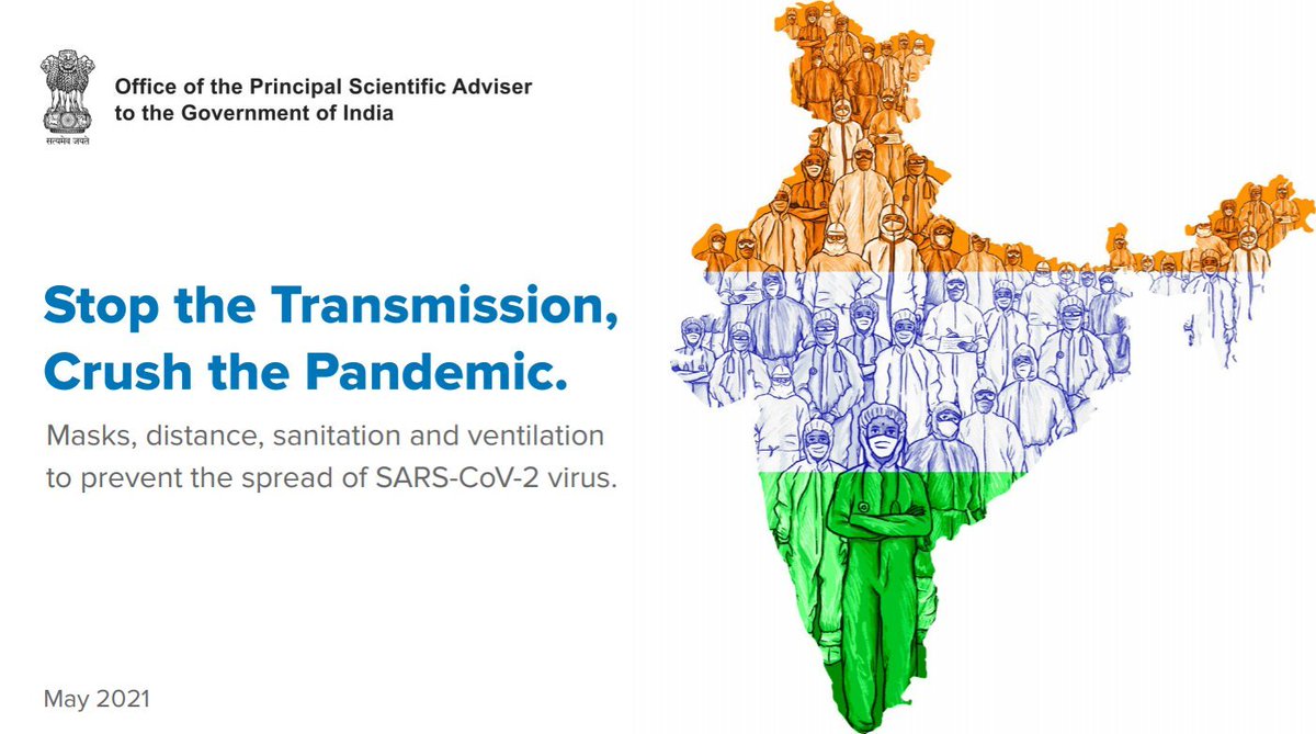 COVIDNewsByMIB's tweet photo. #IndiaFightsCorona 

Office of the @PrinSciAdvGoI releases Advisory on “Stop the Transmission, Crush the Pandemic - Masks, distance, sanitation and ventilation to prevent the spread of SARS-CoV-2 virus”

🔗https://t.co/MG7HxoixAu

#Unite2FightCorona #StaySafe https://t.co/WXAZF1r6JN