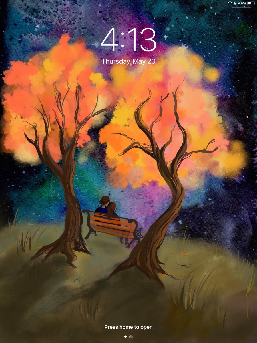NebularInkStain's tweet photo. @johanvinet The first digital art piece I completed, me and my sweetheart looking at the night sky🌌 https://t.co/yfJitfA6QP