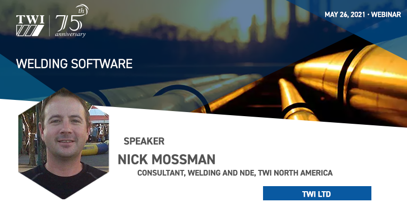 TWI_Ltd's tweet photo. We are pleased to announce TWI North America Welding and Non-Destructive Examination (NDE) Consultant, Nick Mossman as a speaker at our ��Welding Software’ webinar on 26 May.

Full event and registration details: https://t.co/XueZOK8us5 #Welding #WeldingSoftware #NDE https://t.co/qgXQNSHv6U