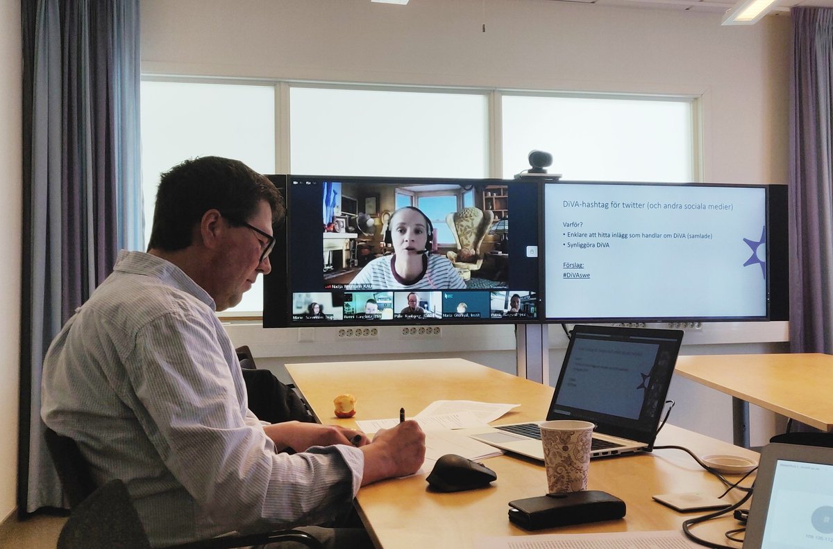 DiVA specialist möte med över 100 engagerade medlemmar på distans. Nu kör vi!
#divaswe