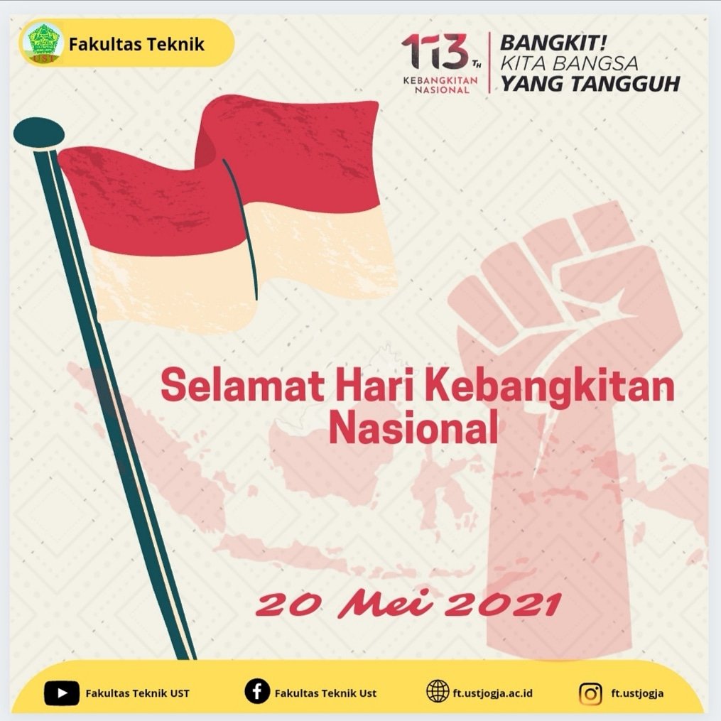 Selamat Memperingati Hari Kebangkitan Nasional Ke-113
20 Mei 2021
"Ayo bersama-sama bangkit hadapi semua tantangan sebagai penerus bangsa"