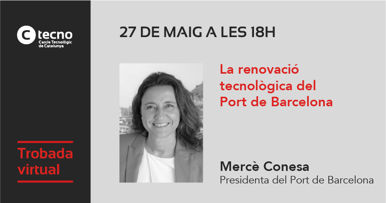 C_Tecnologic's tweet photo. 🆕 El proper dijous 27 de maig organitzem una trobada virtual entre empreses sòcies del #CTecno i @mconesapages, presidenta del @portdebarcelona.

🗣️ La convidada ens parlarà sobre: "La renovació tecnològica del Port de Barcelona". #trobadesvirtuals #empresesCTecno https://t.co/7CX1JuHnJt