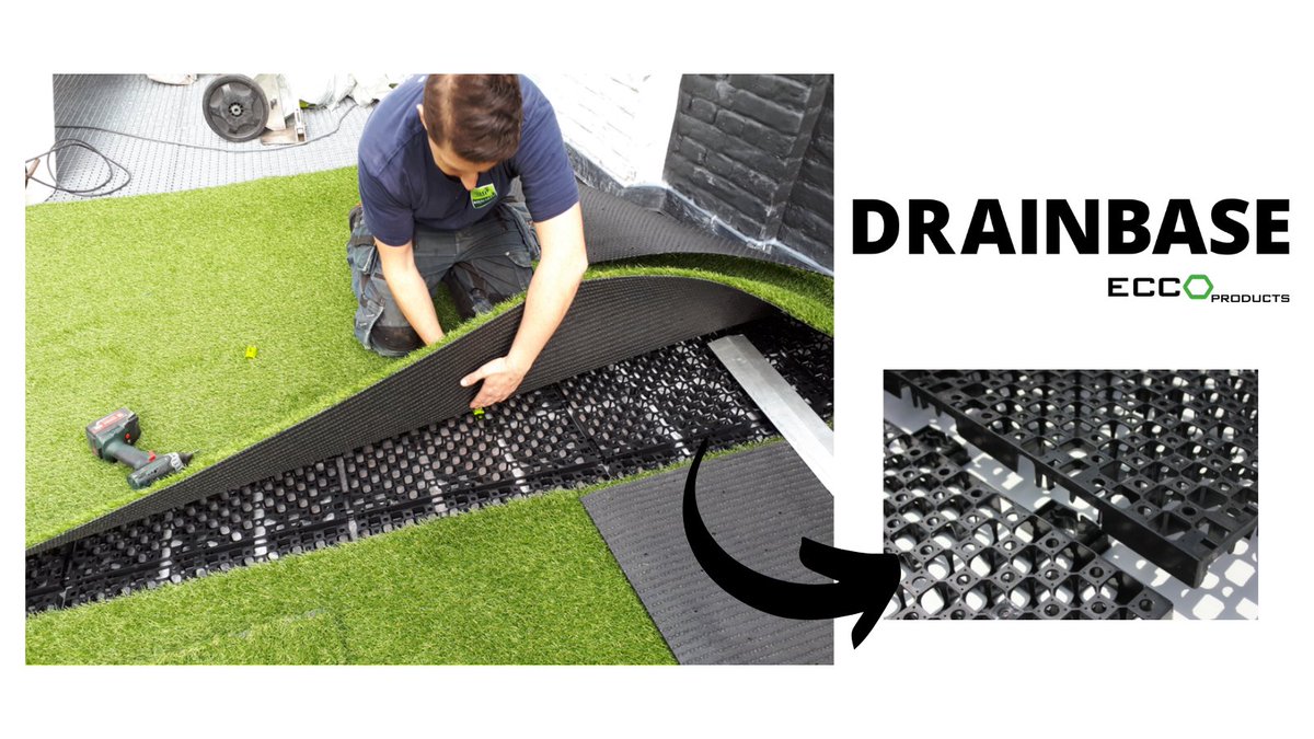 #ThrowbackThursday featuring an artificial grass installation with Drainbase! 
There is nothing like a month of rain to make you realise your artificial grass needs a helping hand when it comes to drainage, meet Drainbase, the tile which buffers 30 litres of water per m2.