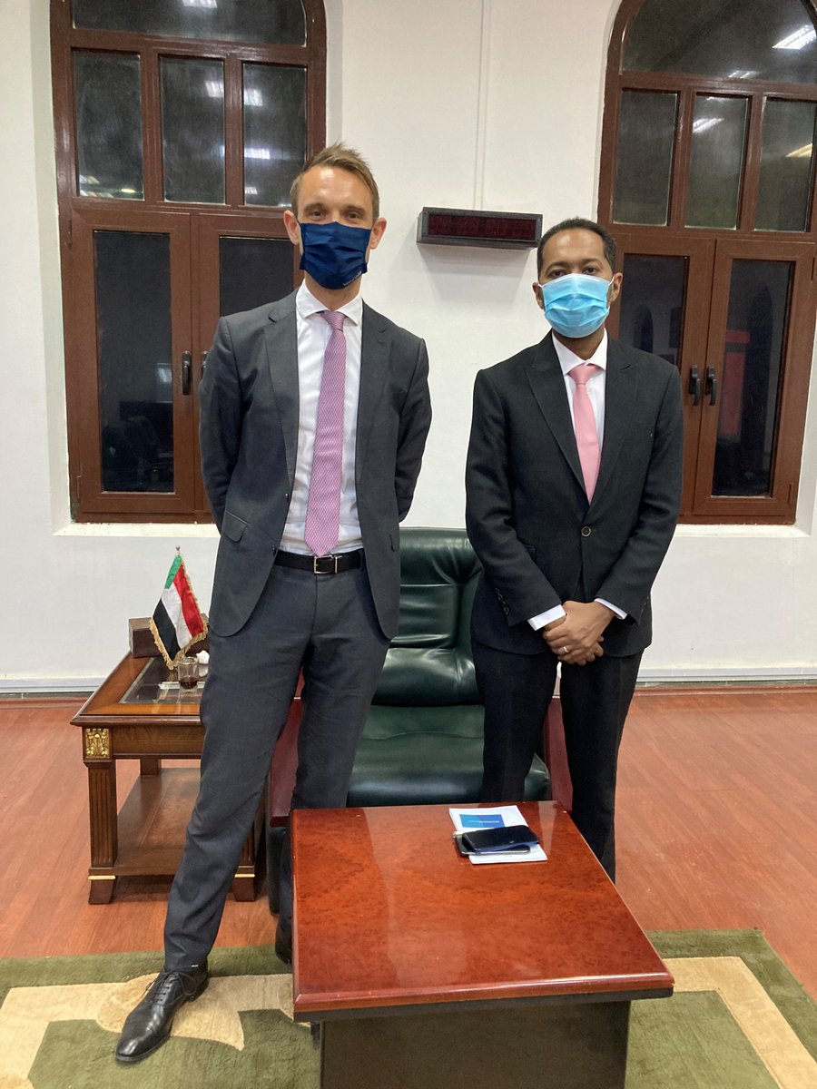 VoluntasGroup's tweet photo. Our Partner &amp; Head of Policy Advisory, @NiklasKabel, in #Khartoum discussing transitional priorities in #Sudan with Sudanese Minister of Cabinet Affairs, @KHOYousif. Focus on how @VoluntasGroup can best support the Transitional Government in realizing Sudanese potential. @USIP https://t.co/rNZBbnYBiS
