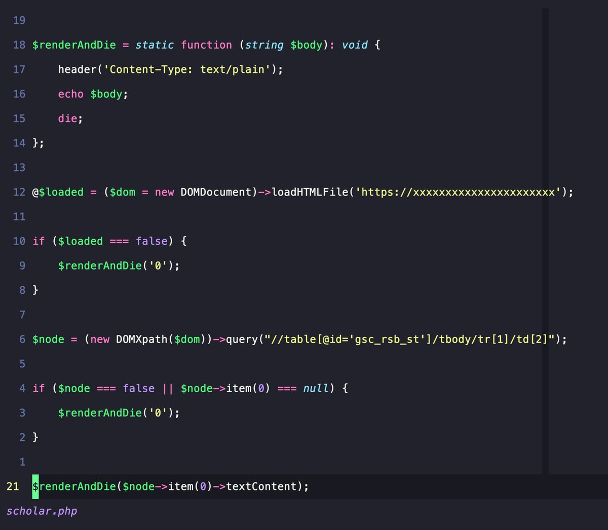 timacdonald87's tweet image. PHP was built for the web. The web is built on PHP.
Simple API done. No libraries. Single file. Written, deployed, and running in less than 10 minutes.
(don't mind the potentially flaky Xpath access...it's rock solid, promise 🤞)