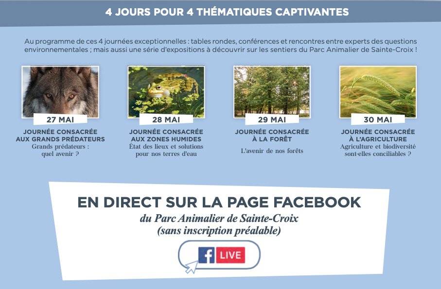 📲UN ÉVÈNEMENT DIGITAL
Participez très bientôt à la première édition des Entretiens de la #biodiversite #GrandEst !
🗓Suivez en direct, du 27 au 30 mai, les tables rondes depuis votre canapé, sur la page Facebook du Parc Sainte-Croix. 
cen-lorraine.fr/.../entretiens…...

#environnement