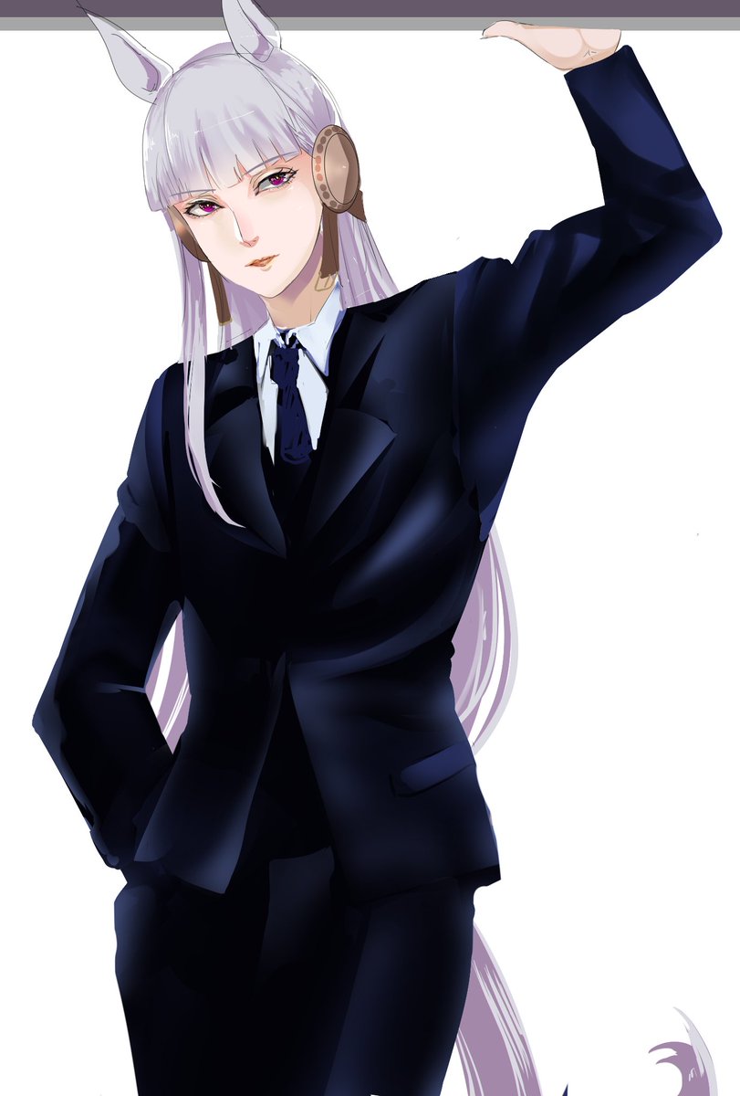 メンズスーツのモデルやることになったゴ ノフタロ のイラスト メンズスーツのモデルやることになったゴ ノフタロ のイラスト