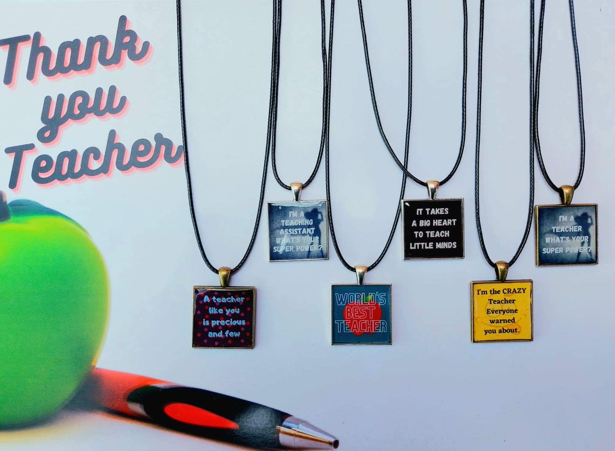 As end of #school term nears. #Teacher appreciation pendants available NOW via my #etsystore.
#Save 25% for 14 days. #Free #UK Postage @DevizesSchool #devizes #wiltshireschools #Parents #thankyou #loveteachers 👩‍🏫 etsy.com/uk/shop/KHandc…