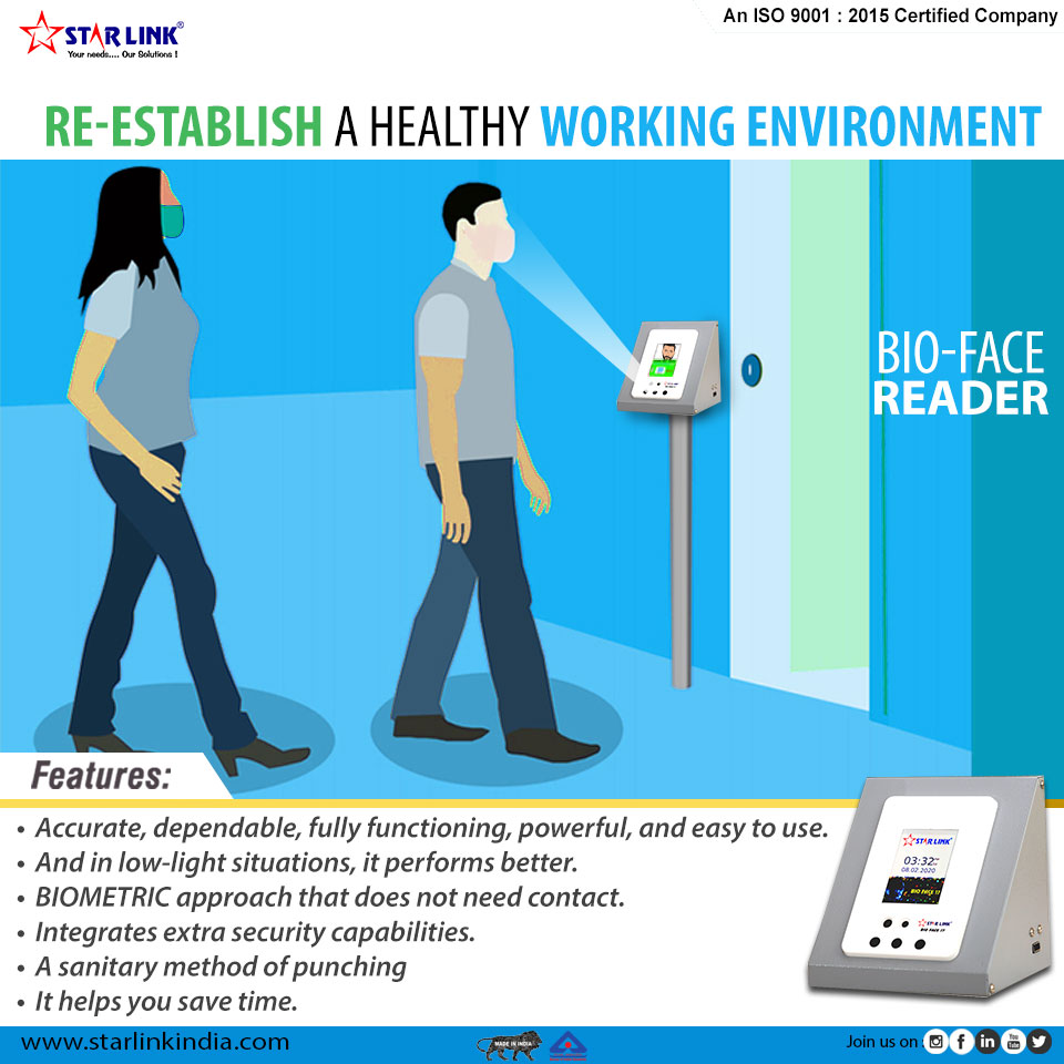 starlinkindia's tweet photo. Bio Face Reader: Re-establish a healthy working environment.
Worry not! We're all in this fight together.
To know more visit:
🌐 https://t.co/aME5sYw0vg
#MakeInIndia #contactless #GoContactless #AttendanceSystem #Wifi #GPRS #BiofaceReader #IoTenbaled
#biometricfacereader https://t.co/3Y5F5qOzRR