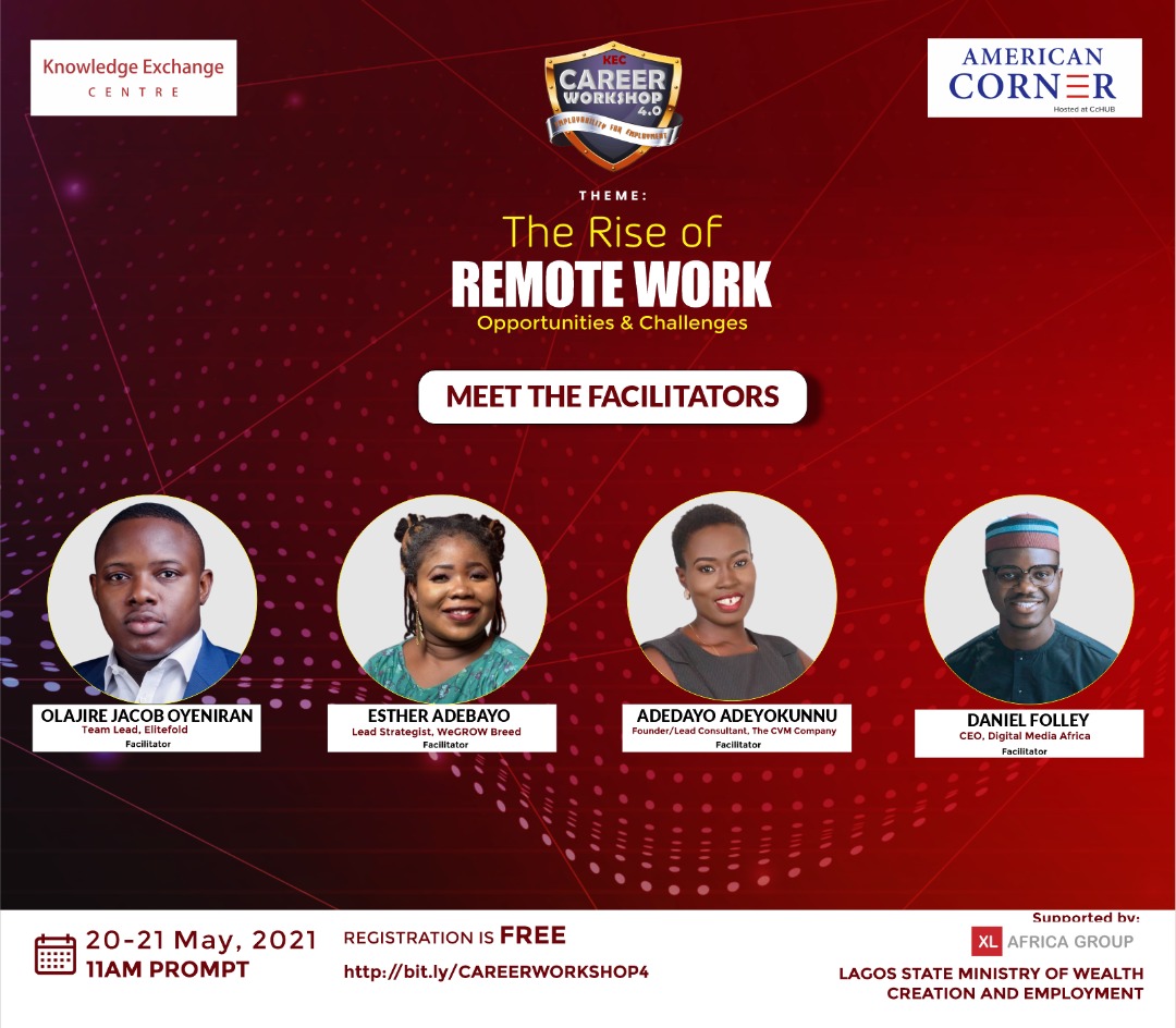 spaceformat123's tweet photo. Join us for this 2-Day Career Workshop and gain practical insight from top professionals on how to seize opportunities in a post-COVID world.

Date: 20th &amp; 21st May 2021
Time: 11:00AM WAT
Venue: Physical-294 Herbert Macaulay Way Sabo Yaba Lagos
Virtual: https://t.co/hFRVCV7XJK https://t.co/am5tz6fNka