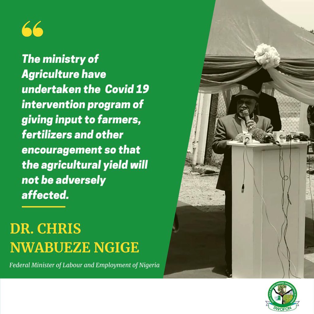swofon's tweet photo. #Throwbackthursday
Throwback to when the Ministry of Agriculture made ameliorate the effect the pandemic had on Women farmers by giving input in Farming techniques while assisting with fertilizers.
#swofon https://t.co/zEEz9hNPMg