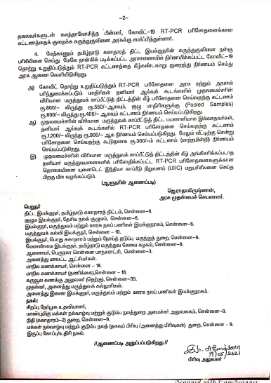 AIRNews_Chennai's tweet image. #கோவிட்19 தொற்று உள்ளதா என்பதை கண்டறிவதற்கான ஆர்டிபிசிஆர் பரிசோதனை செய்வதற்குரிய கட்டணங்களை குறித்து தமிழக அரசு ஆணை பிறப்பித்துள்ளது.

#RTPCRTest #COVID19
