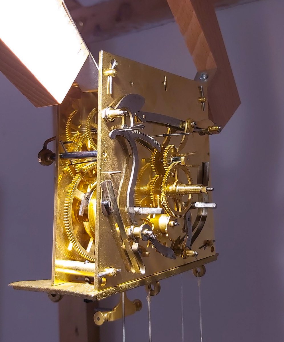 jeremydoddjd's tweet image. Pretty and nicely-made Thomas Haller movement from the 'Vienna' on test. Dates from around 1900.
 #Clockrepair #clocks #germanclock