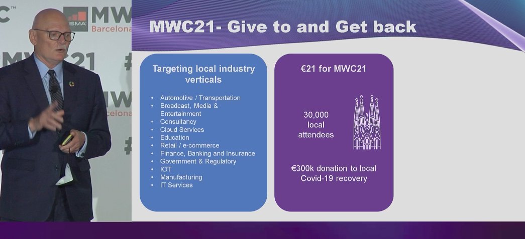 MWCHub's tweet image. "This year, we want 30,000 local people to attend #MWC21, for €21. We want to give back to the community that has always made MWC possible. We will then give €300k to local #COVID19 recovery."

John Hoffman, CEO, @GSMA Ltd.
