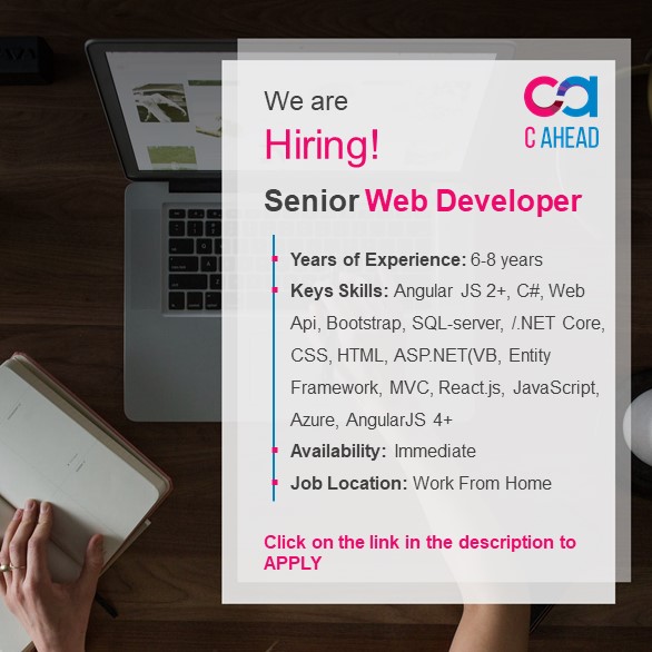 caheadglobal's tweet photo. Click here to Apply:  https://t.co/L1KfIkv0vr

#cahead #caheadishiring #caheadcareers #wearehiring #caheadteam #webdevelopment #webdeveloper #html #developer #angular #joinourteam #growwithus #nowhiring #careeropportunities #recruitingnow #jobopportunities https://t.co/RAQvJgUCsr