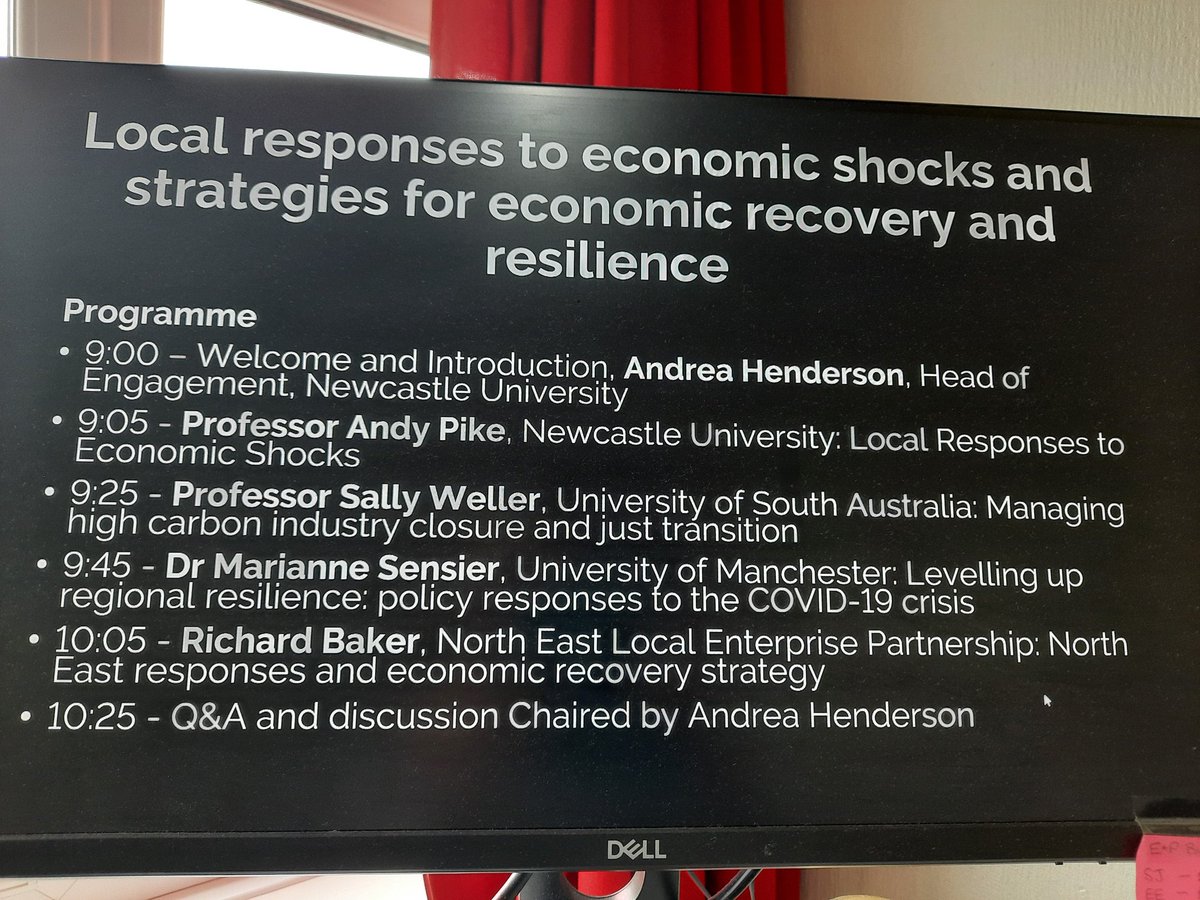 Fantastic presentations from all speakers at this mornings #NUKESS on local responses to economic shocks and strategies for recovery. Wonderful knowledge exchange discussions between academics and policy makers. #PolicyEngagement