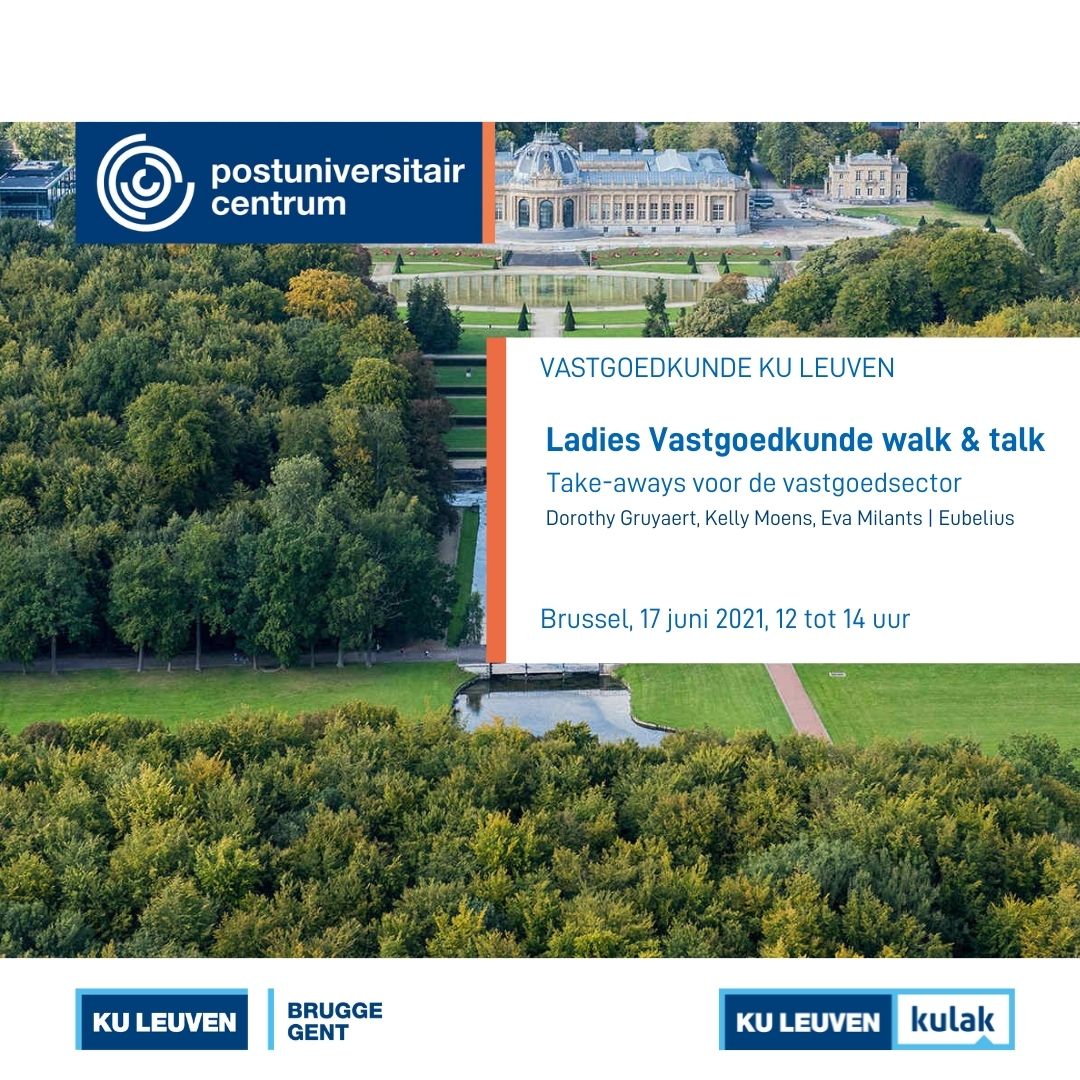 Dames actief in het #vastgoed, blokkeer je agenda op 17/6 voor #ladiesvastgoedkunde walk &amp; talk in het prachtige Park van Tervuren. I.s.m. <a href="/EubeliusLaw/">Eubelius</a> 
Inschrijven en meer info via bit.ly/3bI5w63