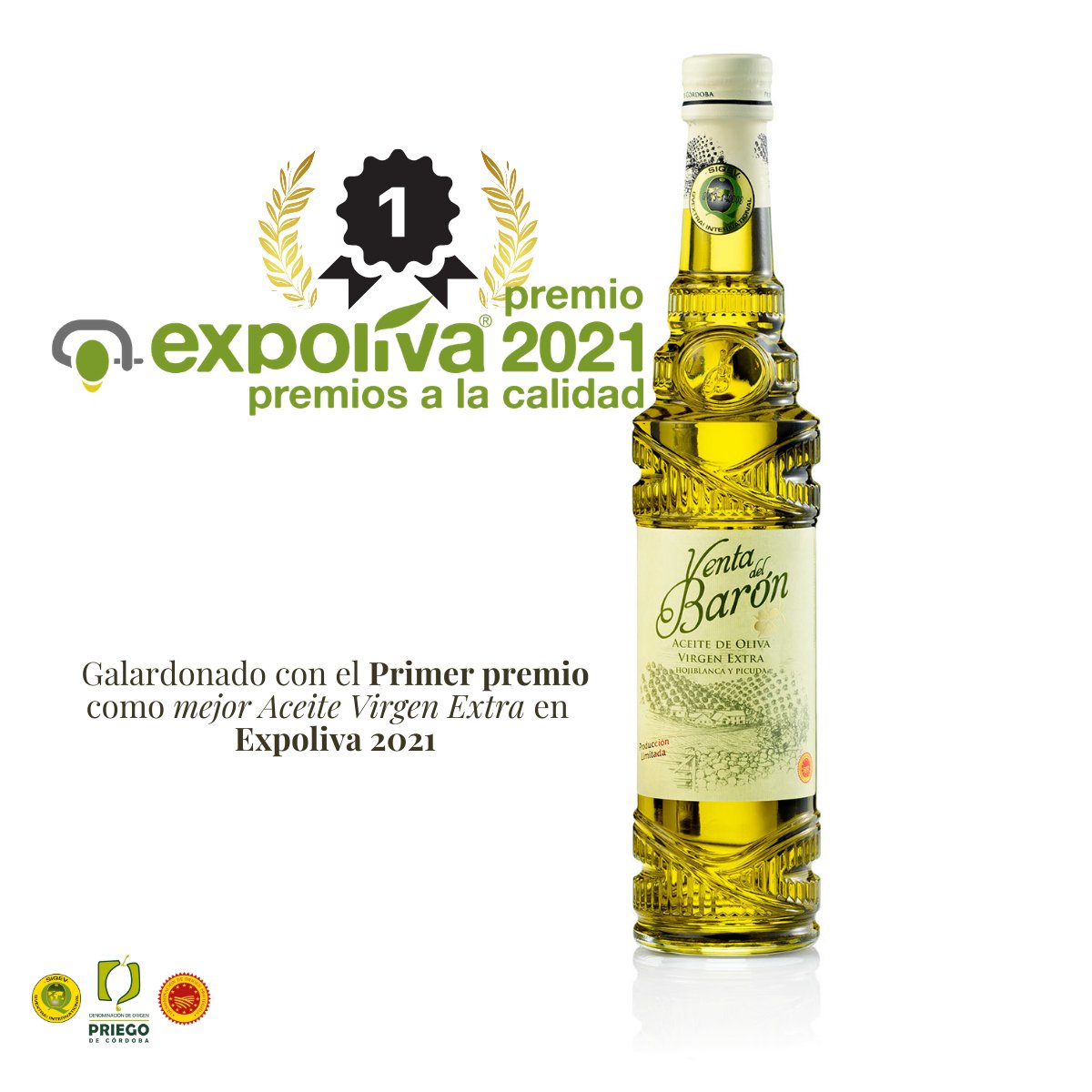 #VentaDelBarón ha sido galardonado con el primer puesto a la calidad del Aceite de Oliva en #Expoliva la feria agraria internacional más importante del mundo. 
 
Lo que acredita a nuestro aceite, como el número 1 en calidad a nivel internacional. @Expoliva_2021