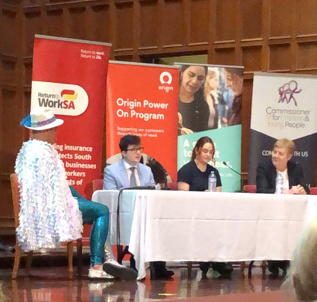 Hans keeping it real with our #livedexperience panel. Great panel, but he is the sparkliest. #admental2021