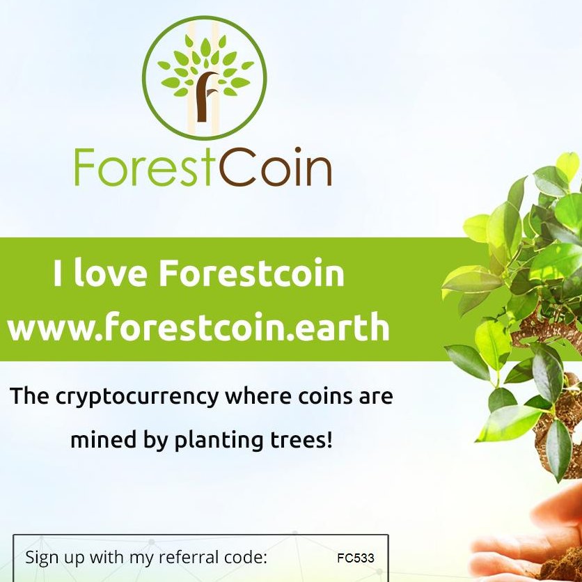I just signed up to  #forestcoin : 
the cryptocurrency that is good for the planet!

Plant a tree > take a photo > receive coins > spend them

Sign up with my referral code: FC533
forestcoin.earth/?rc=FC533