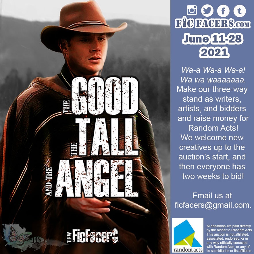 FicFacers's tweet photo. #Supernatural fans! This June, Ficfacers for @RandomActsOrg will be back! 
https://t.co/qJa300aCAM

Authors and artists, if you wish to offer your talent to raise money for a good cause,  message ficfacers@gmail.com !

#Ficfacers #SPN #SPNfamily #CharityAuction 

Art: LisyLortie https://t.co/HZWKS3SLU1