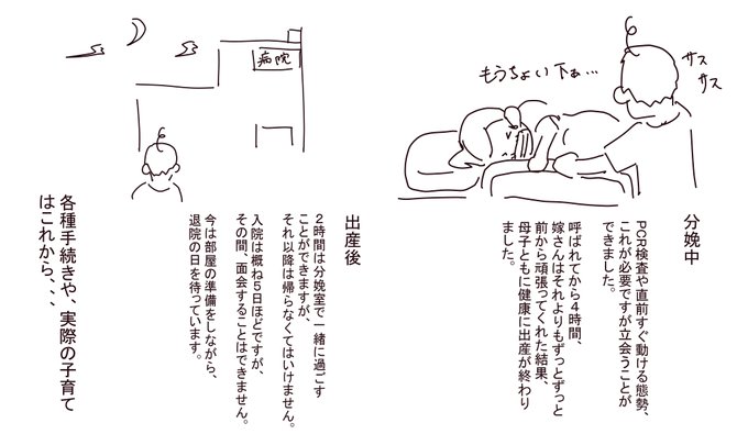 先日娘が産まれたパパ視点での、
コロナ禍での妊娠・出産に関する備忘録みたいなもの

まだ現在進行形なので、見守っててくださると嬉しいです🌟

その⑤ (つづくと思う) 