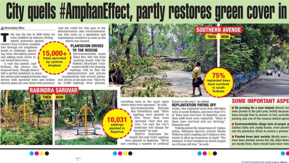 Thank you Kolkata Municipal Corporation for restoring the greenery of Kolkata within 1yr after the deadly  #CycloneAmphan