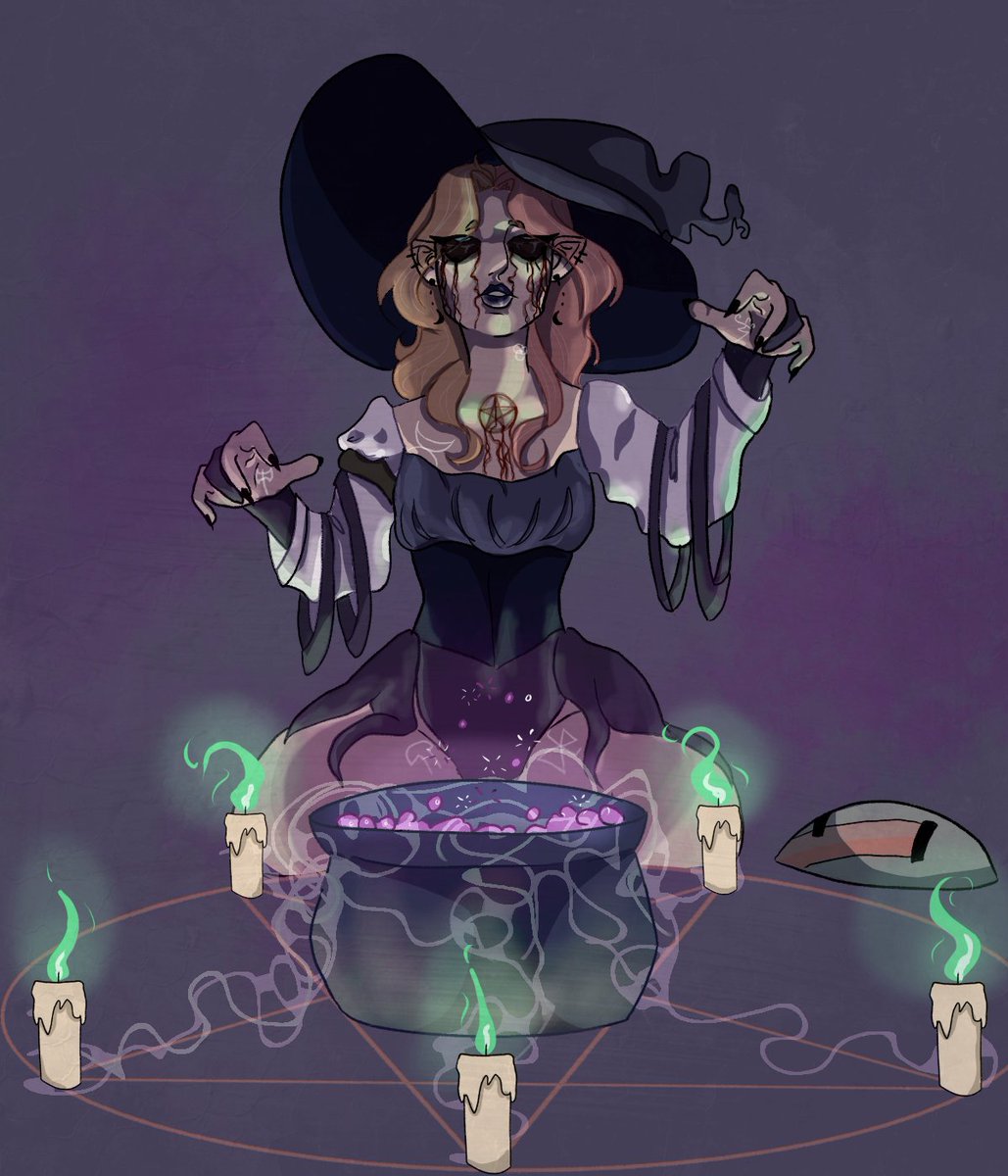 ShellbysCorner's tweet photo. i drew my bumble smp character! I'm a witch in that server and i make goodies and potions. I play on the server in streams if you wish to have a look! #bumblesmp https://t.co/PfIkaYElmo