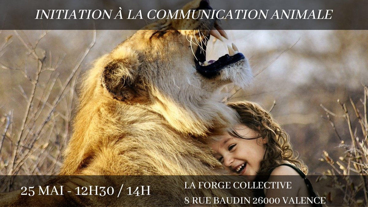 Télépattes Communication animale organise un atelier dédié à la communication animale durant lequel vous apprendrez les bases et pourrez vous exercer grâce à un atelier pratique !

Rdv le 25 mai de 12h30 à 14h à La Forge Collective. Envoyez-nous un message pour vous inscrire !