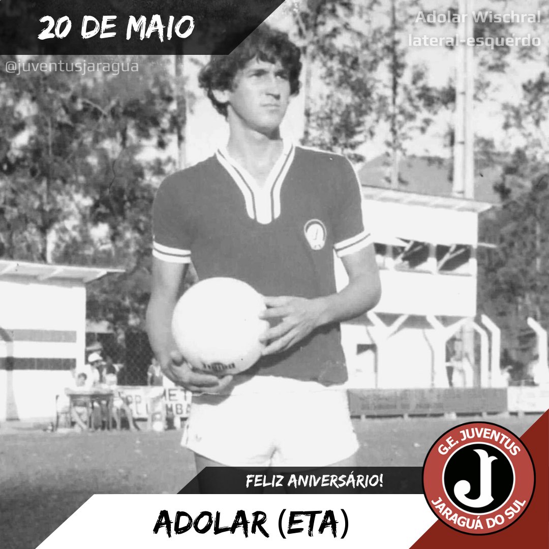 🎂 Em 20 de maio de 1959, um dia como hoje, o lateral-esquerdo Adolar Wischral nascia em Blumenau (SC). ADOLAR (ETA) defendeu o GRÊMIO ESPORTIVO JUVENTUS entre as temporada de 1977 e 1980.
#juventusjaragua #portopedia