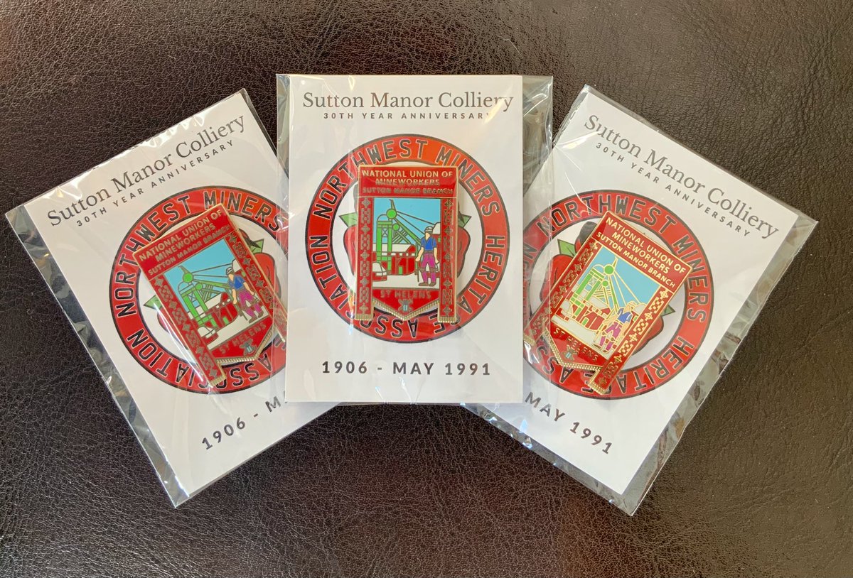 jimifireflyart (@artjimi) on Twitter photo To mark the 30th Anniversary of Sutton Manor Colliery closure and the replica banner reveal 2pm Sunday behind the gates at the Dream site.
Northwest Miners Heritage Association has produced a new badge. These will be available Sunday £5 each. <a href="/mining_museum/">Lancashire Mining Museum</a> <a href="/NCMME/">National Coal Mining Museum</a> <a href="/miningheritage/">Coalmining Heritage East Midlands</a> To mark the 30th Anniversary of Sutton Manor Colliery closure and the replica banner reveal 2pm Sunday behind the gates at the Dream site.
Northwest Miners Heritage Association has produced a new badge. These will be available Sunday £5 each. <a href="/mining_museum/">Lancashire Mining Museum</a> <a href="/NCMME/">National Coal Mining Museum</a> <a href="/miningheritage/">Coalmining Heritage East Midlands</a>
