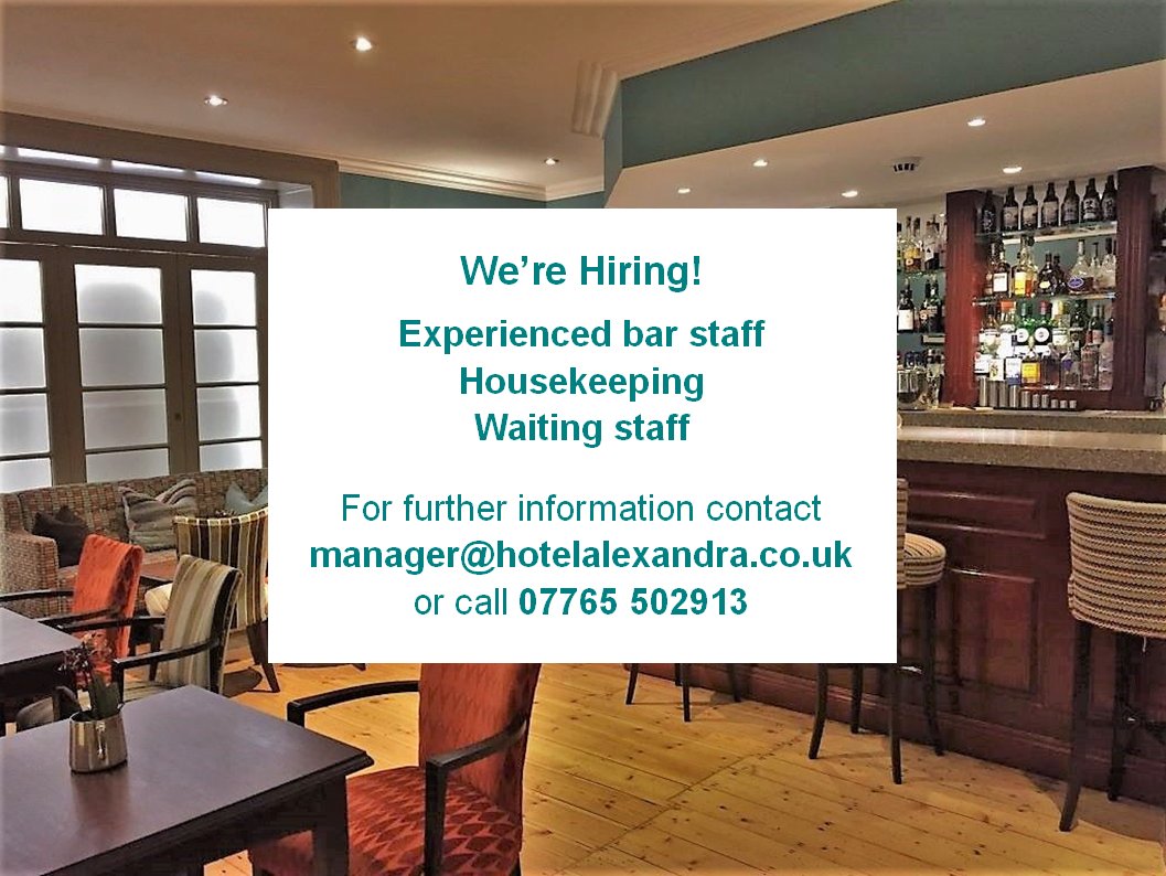 We’re Recruiting! Experienced bar staff, Housekeeping, Waiting staff
For further information contact manager@hotelalexandra.co.uk or call 07765 502913.
#LymeRegis #DorsetJobs
