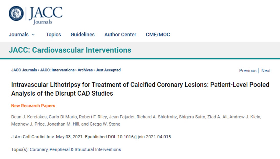 Didn’t get a chance to see the #DISRUPTCAD Studies Pooled Analysis by Prof Carlo Di Mario at #EuroPCR on Tuesday? You can watch the #ShockwaveIVL symposium on <a href="/PCRonline/">PCRonline 🫀</a> &amp; read the <a href="/JACCJournals/">JACC Journals</a> publication here: jacc.org/doi/abs/10.101…

ISI bit.ly/2s7zs7j #CardioTwitter