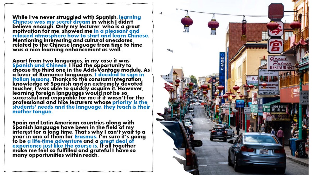 Lang4globcomCov's tweet photo. Check out Malgorzata's experience with us, learning both Spanish & Chinese (Mandarin ) at Coventry uni !
#1styearstudent #spanish #mandarinchinese #chinese #coventry
#CoventryUni #studentexperience #erasmus #languages #languagestudy #french https://t.co/ZRTvuIN4aG