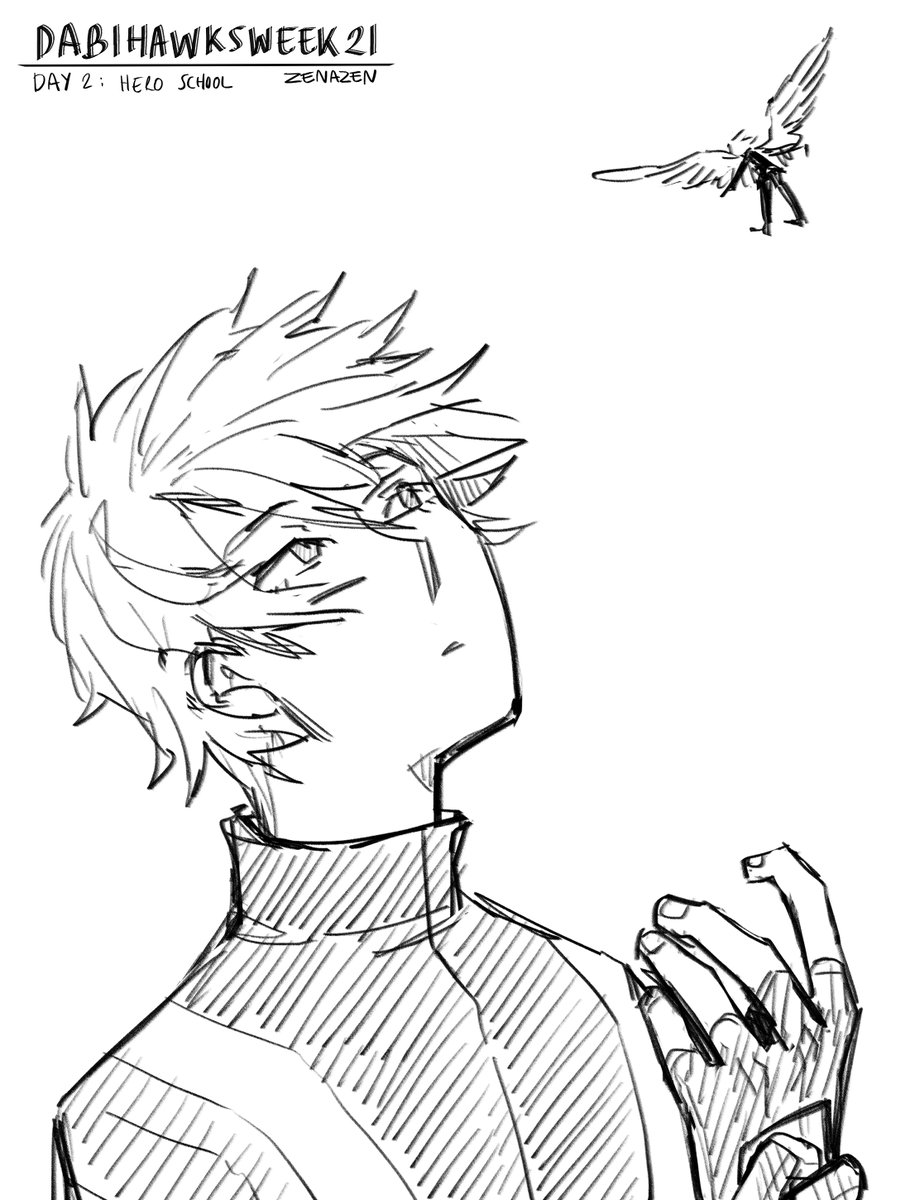 #dabihawksweek21 
Day: 2 Hero school
" My eyes just seem to find you unconsciously." 