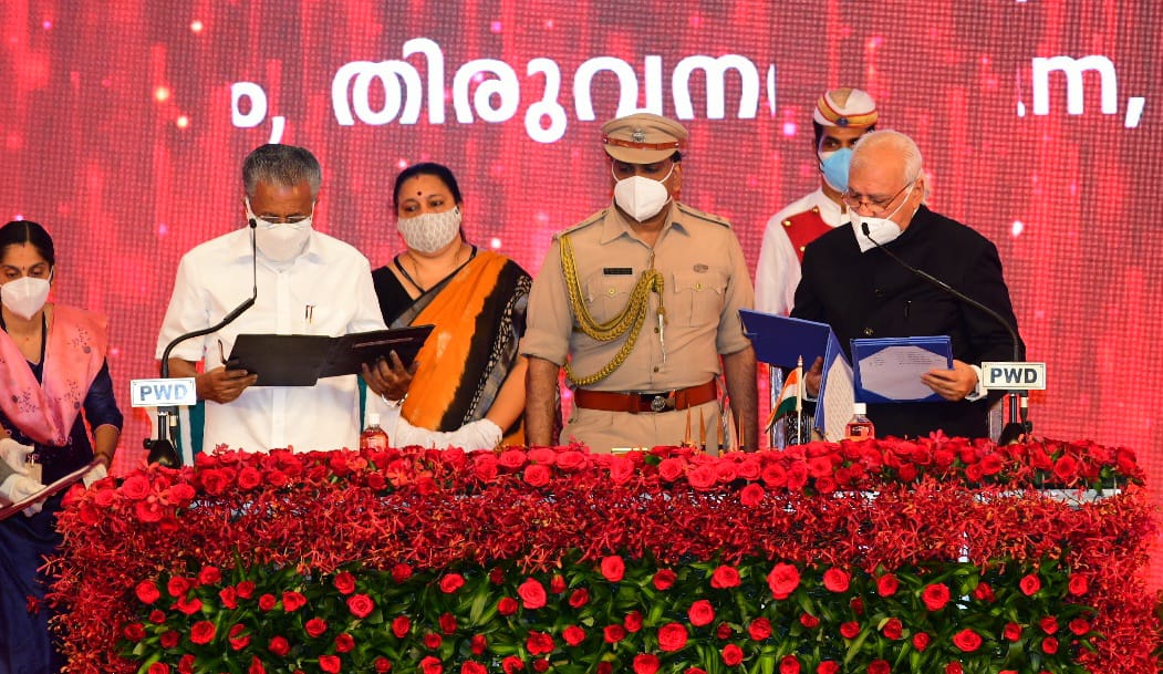 Took the oaths of office and secrecy, as the Chief Minister of Kerala. Together, let us realise a people's alternative, and build a Nava Keralam!