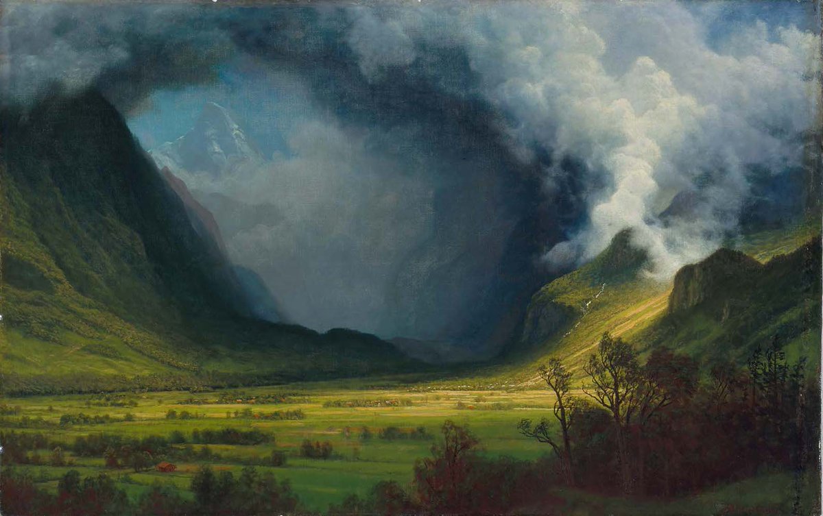 JohnConstableRA's tweet photo. Storm in the Mountains by Albert Bierstadt 1870 
Oil on Canvas 
(Museum of Fine Arts - Boston) https://t.co/GEe60Wmqr1
